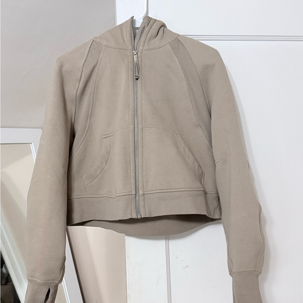 lululemon athletica Cropped Zip Hoodie in Light Taupe